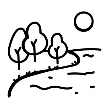 Ağaçlar. Web simgesi basit illüstrasyon