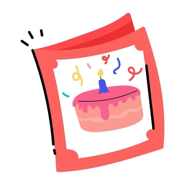 生日贺卡 附有蜡烛和蛋糕矢量图解设计 — 图库矢量图片
