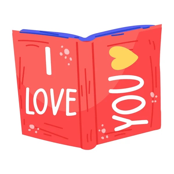 Βιβλίο Την Καρδιά Και Την Αγάπη Σύμβολο Διάνυσμα Εικονογράφηση Σχεδιασμό — Διανυσματικό Αρχείο