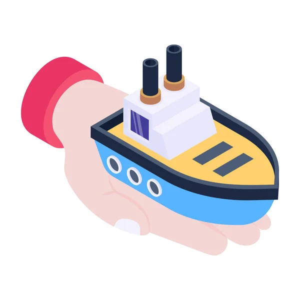 Illustration Vectorielle Une Icône Bateau — Image vectorielle