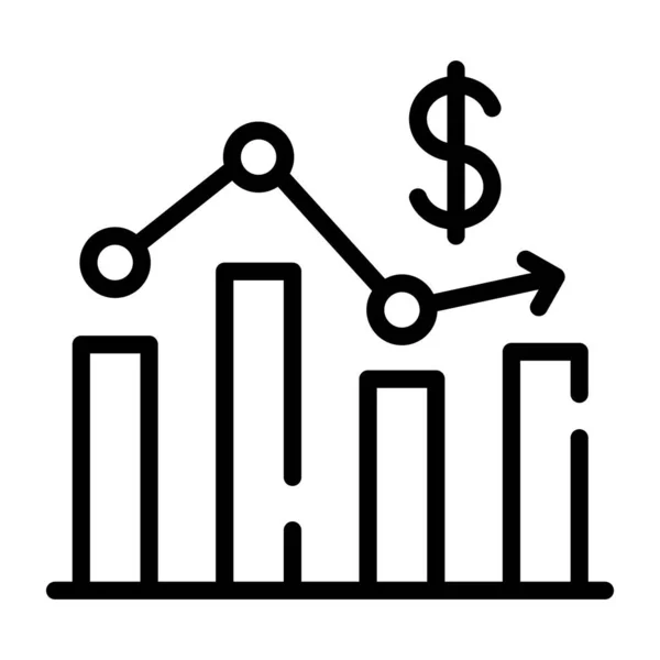 Grafico Finanziario Icona Vettoriale Illustrazione — Vettoriale Stock