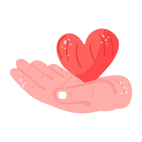 Mão Com Coração Amor Design Ilustração Vetorial —  Vetores de Stock