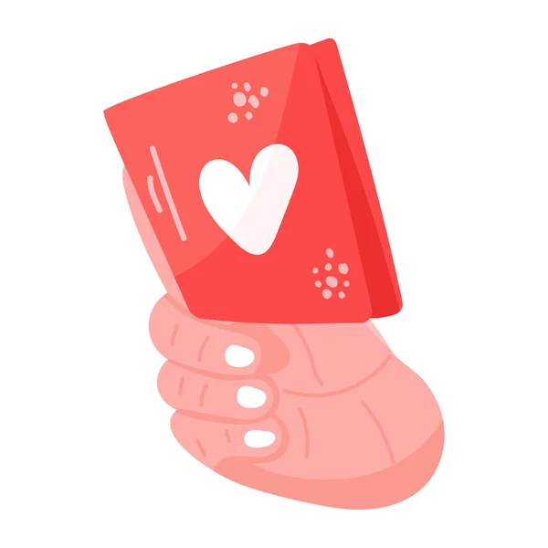 Hand Holding Heart Love Symbol Vector Illustration — Stock Vector