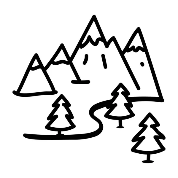 Іконка Гірського Лісу Векторний Дизайн Ілюстрації — стоковий вектор