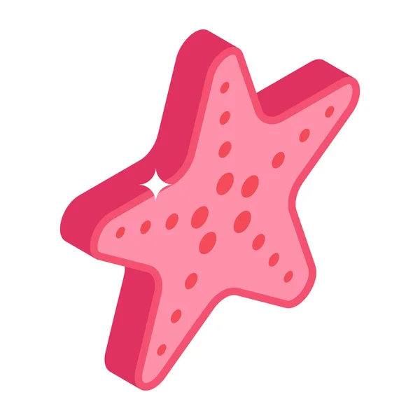 Icono Estrella Mar Dibujos Animados Verano Playa Vector Iconos Para — Vector de stock