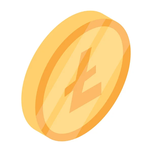 Значок Bitcoin Ізометричний Символ Помаранчевої Монети Веб Дизайну Ізольовано Білому — стоковий вектор