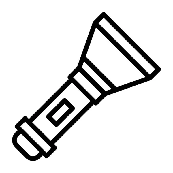 Значок Тонкой Линии Фонарика — стоковый вектор