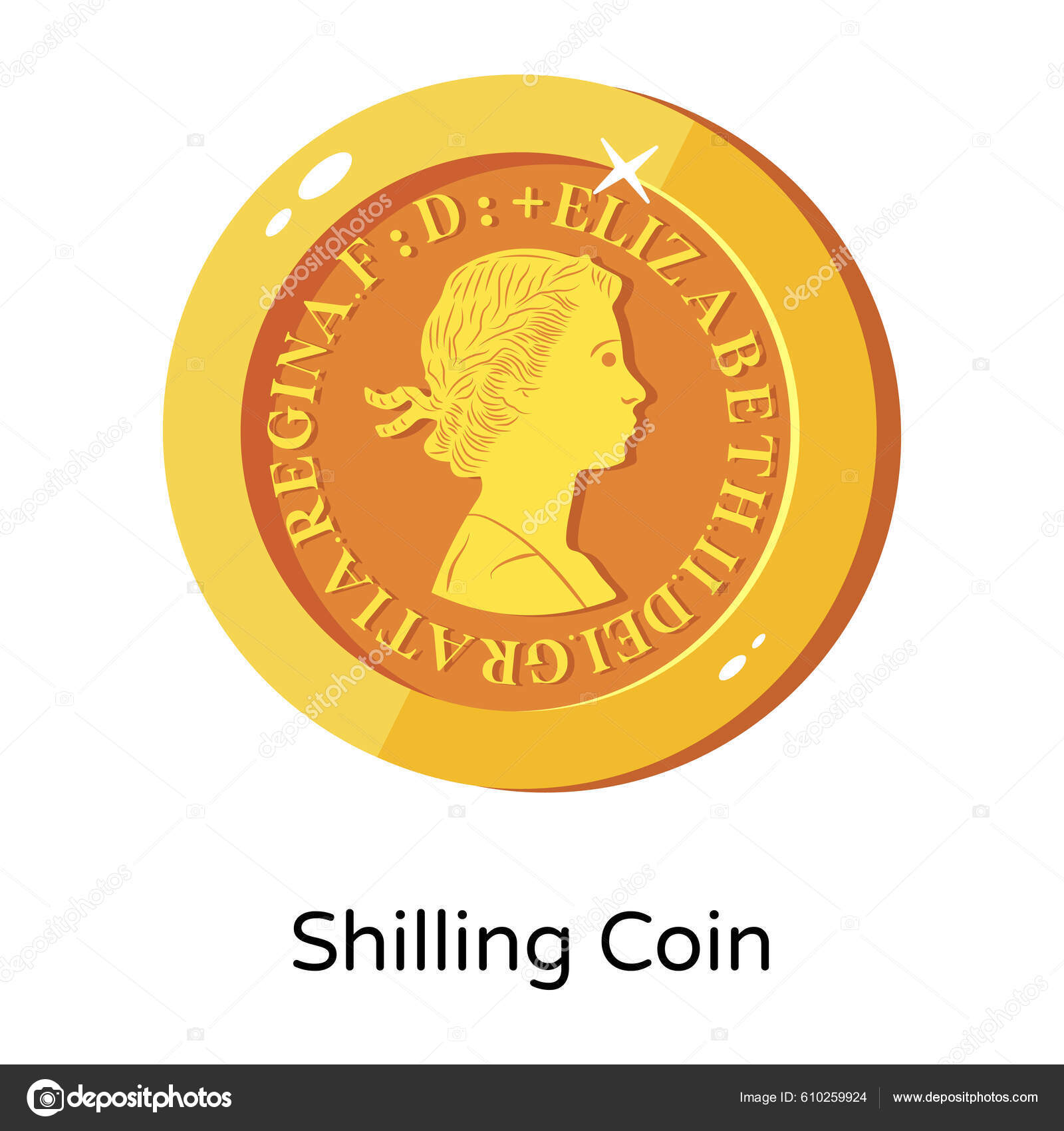Shilling Coin Modern Icon Vector Illustration Stock Vector by  ©smashingstocks 610259924