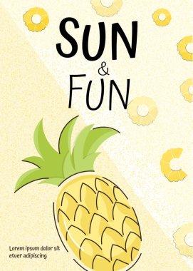 Güneş ve eğlenceli modern simge, vektör illüstrasyonu