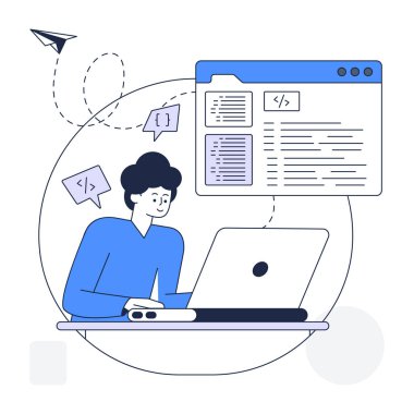 Web Geliştirme modern simgesi, vektör illüstrasyonu