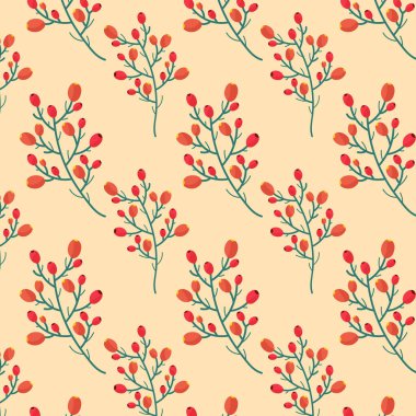 Kusursuz desenli, elle çizilmiş çiçekler. vektör illüstrasyonu