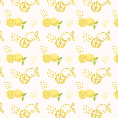 limon dilimleri pürüzsüz desen. vektör illüstrasyonu