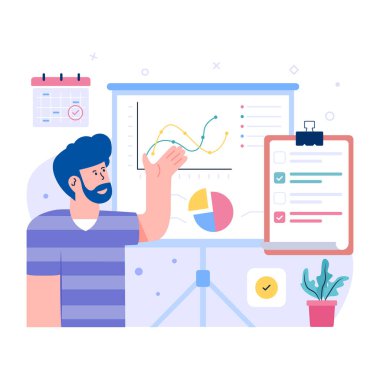 İş planının modern düz çizimi