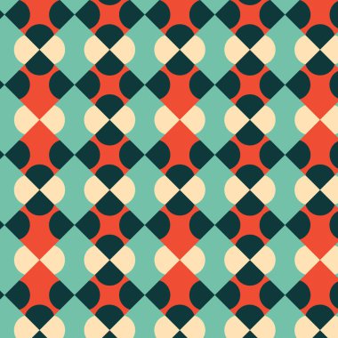 Geometrik şekilli kusursuz desen, vektör illüstrasyonu