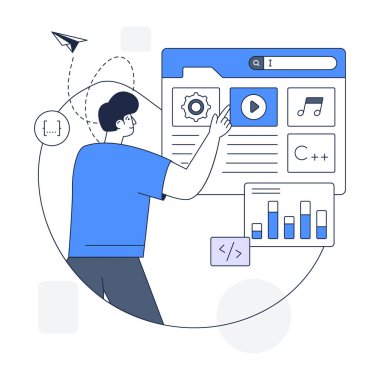 Çevrimiçi uygulama modern simge, vektör illüstrasyonu 