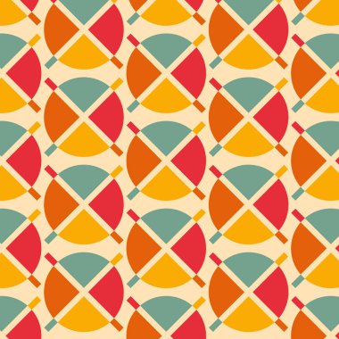 Geometrik şekilli kusursuz desen, vektör illüstrasyonu