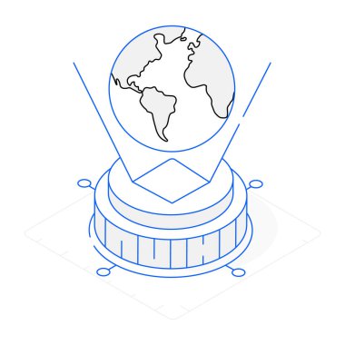 Dünya Hologramı. vektör illüstrasyonu.