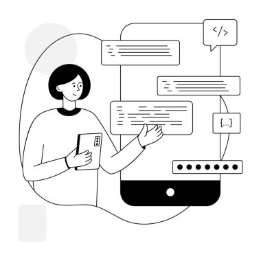 Mobil uygulama modern simge, vektör illüstrasyonu