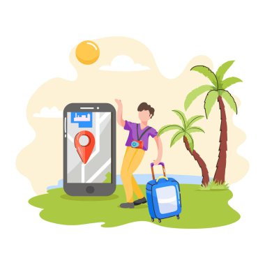turistik konum vektör illüstrasyonu