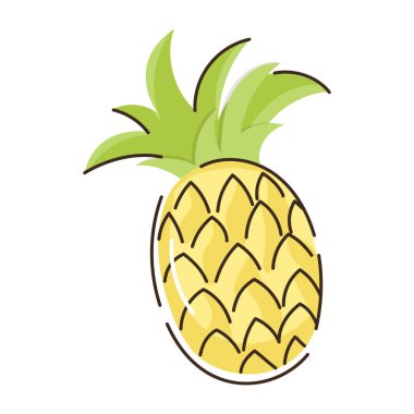 Ananas meyvesi ikonu. web tasarımı için taze meyve vektör illüstrasyonunun çizgi filmi