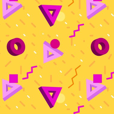 Memphis stili geometrik model arka planı. soyut vektör illüstrasyonu.