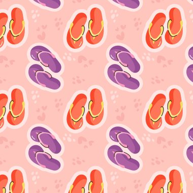 Yaz terlikleri ile kusursuz desen. vektör illüstrasyonu