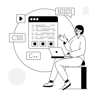 CSS modern simgesi, vektör illüstrasyonu