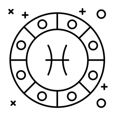 Astroloji modern simgesi, vektör illüstrasyonu