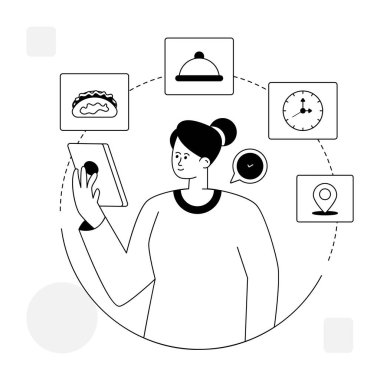 Çevrimiçi sipariş modern simge, vektör illüstrasyonu