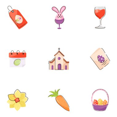 Paskalya simgeler vektör çizim