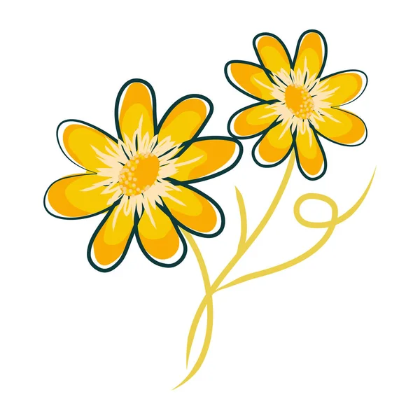 vector illustration of a beautiful flower with yellow flowers