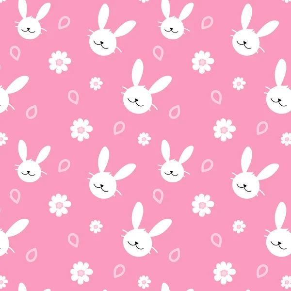 可愛いウサギのシームレスなパターン — ストックベクタ