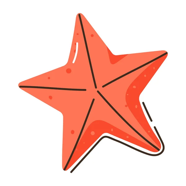 Ikona Gwiazdy Ilustracja Kreskówki Ikony Wektor Rozgwiazdy Sieci — Wektor stockowy