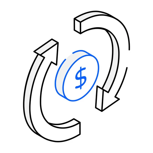 Cash Flow Pictogram Vector Illustratie Grafisch Ontwerp — Stockvector