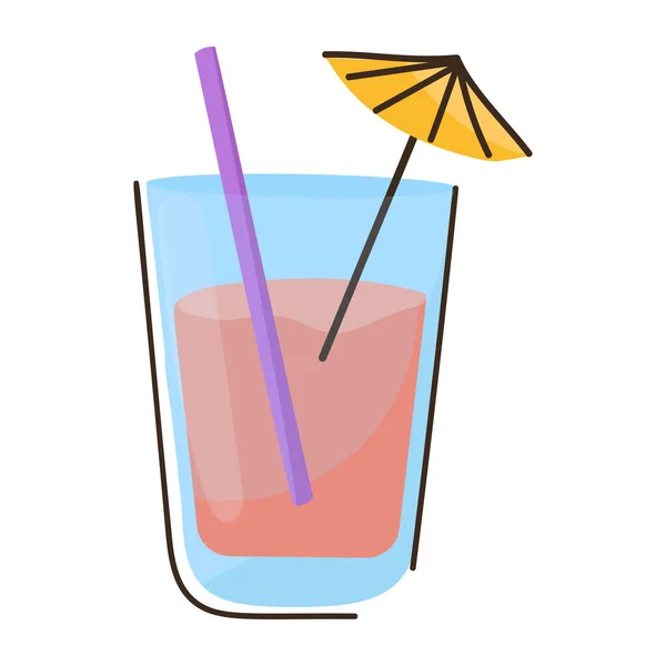 Zomer Cocktail Vector Illustratie Ontwerp — Stockvector