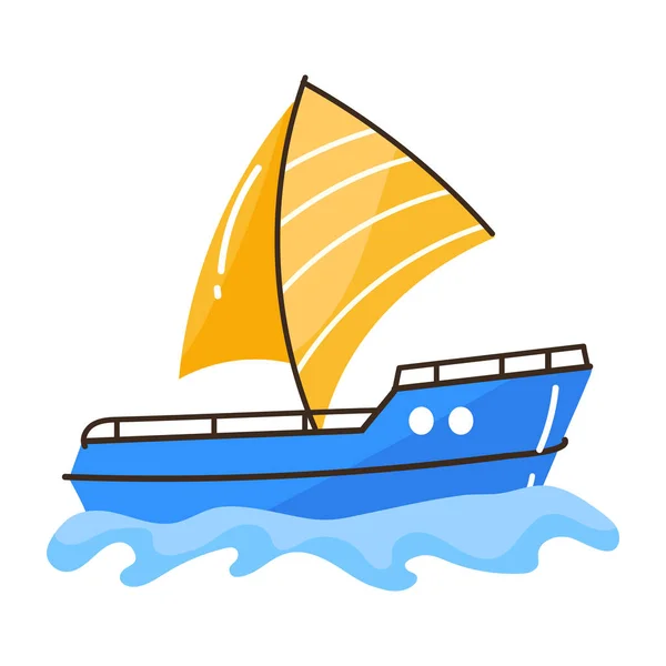 Bateau Icône Vectoriel Illustration Design — Image vectorielle