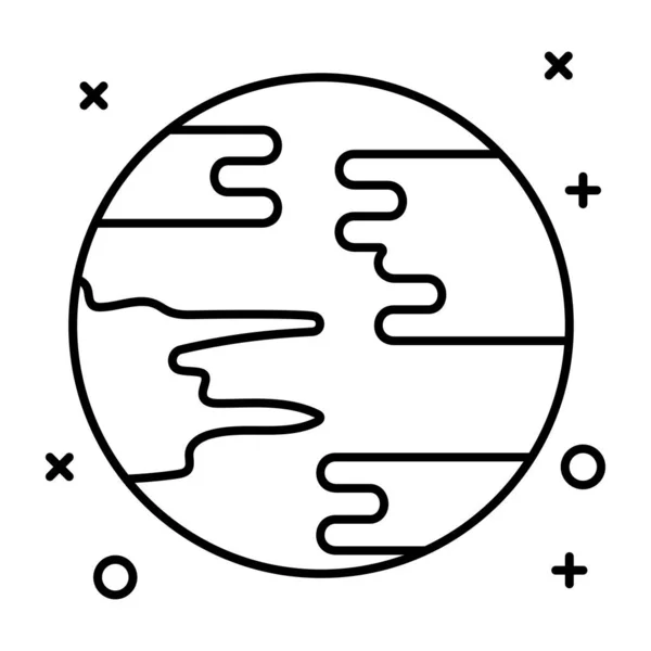Ligne Noire Icône Planète Isolée Sur Fond Blanc Illustration Vectorielle — Image vectorielle