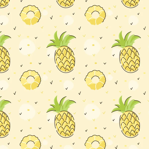 Pineapple Seamless Pattern Vector Illustration — Stock Vector