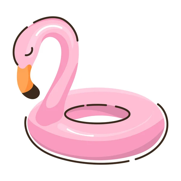 Фламинго Плавает Белом Фоне Векторная Иллюстрация — стоковый вектор