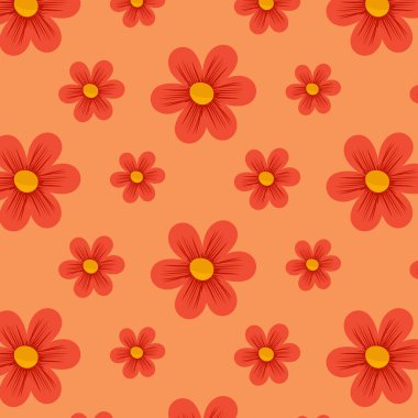 Çiçekli kusursuz desen, vektör illüstrasyonu