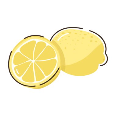 Beyaz arka planda izole edilmiş limon dilimi. vektör illüstrasyonu