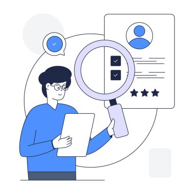 Belge arama vektörü illüstrasyon tasarımı