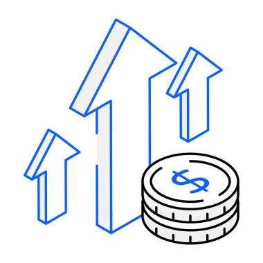 finansal büyüme ve para vektörü illüstrasyon grafik tasarımı