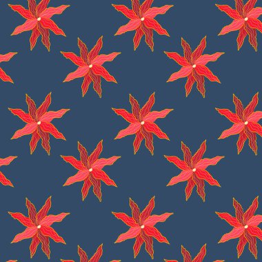 Yapraklı, soyut çiçek deseni. vektör illüstrasyonu