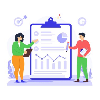 İş planlamasının görsel olarak çekici bir düz çizimi