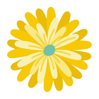 Çiçek ikonu. Tek sarı ayçiçeği sembolü. vektör illüstrasyonu.