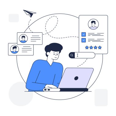 Web Arama modern simgesi, vektör illüstrasyonu