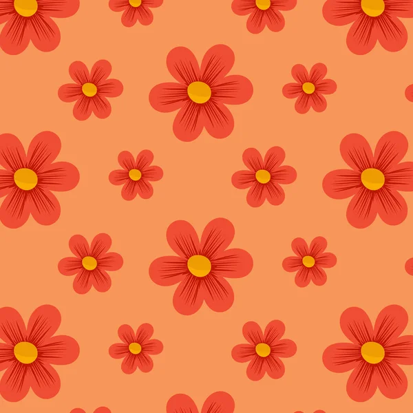 Seamless Pattern Flowers Vector Illustration — Stock Vector