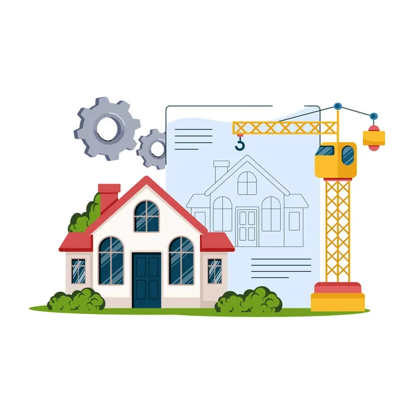 House Home Construction Tools Vector Illustration Design — ストックベクタ