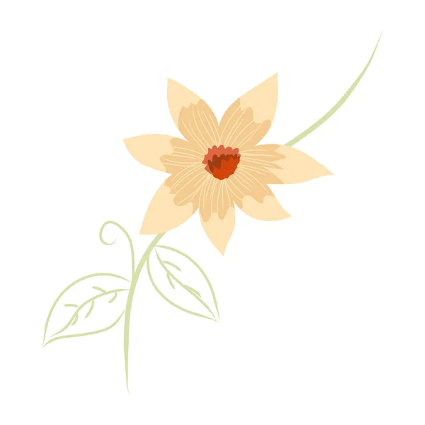花と葉の美しい花柄ベクトルイラスト — ストックベクタ
